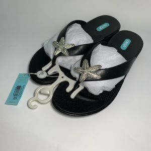 NEW OkaB Flip Flop Oliver Licorice ML w/ Starfish